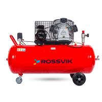 Компрессор ROSSVIK СБ4/С-200.LB40, 580 л/мин, 10 бар, ресивер 200 л, 380 В/3 кВт, красный
