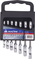 Набор комбинированных трещоточных укороченных ключей МАСТАК 0215-07H Набор комбинированных трещоточных укороченных ключей МАСТАК 0215-07H