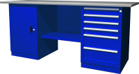 Ombra OWB2-16 Верстак с двумя тумбами, тумба с одной дверцей и тумба с 6 ящиками, 1900х686х820 мм