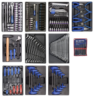 KING TONY Набор инструментов для тележки, 10 ложементов, 173 предмета KING TONY Набор инструментов для тележки, 10 ложементов, 173 предмета