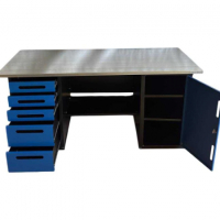 Верстак GWT-V1800BL3 Great Wolf - двухтумбовый, 5 ящиков, тумба с дверью, синий 1800x700мм Верстак GWT-V1800BL3 Great Wolf - двухтумбовый, 5 ящиков, тумба с дверью, синий 1800x700мм