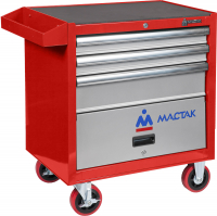Тележка инструментальная, 3 ящика и отсек, красная МАСТАК 522-03581R