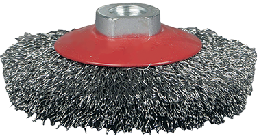 Щётка №024; 211514320 d-115 М14 вогнутая, гофрир.латун. Щётка №024; 211514320 d-115 М14 вогнутая, гофрир.латун.