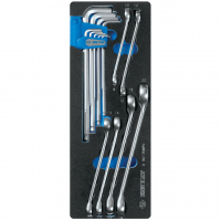 Набор разрезных ключей и шестигранники Г-образные, ложемент, 15 предметов KING TONY 9-90135MRV Набор разрезных ключей и шестигранники Г-образные, ложемент, 15 предметов KING TONY 9-90135MRV