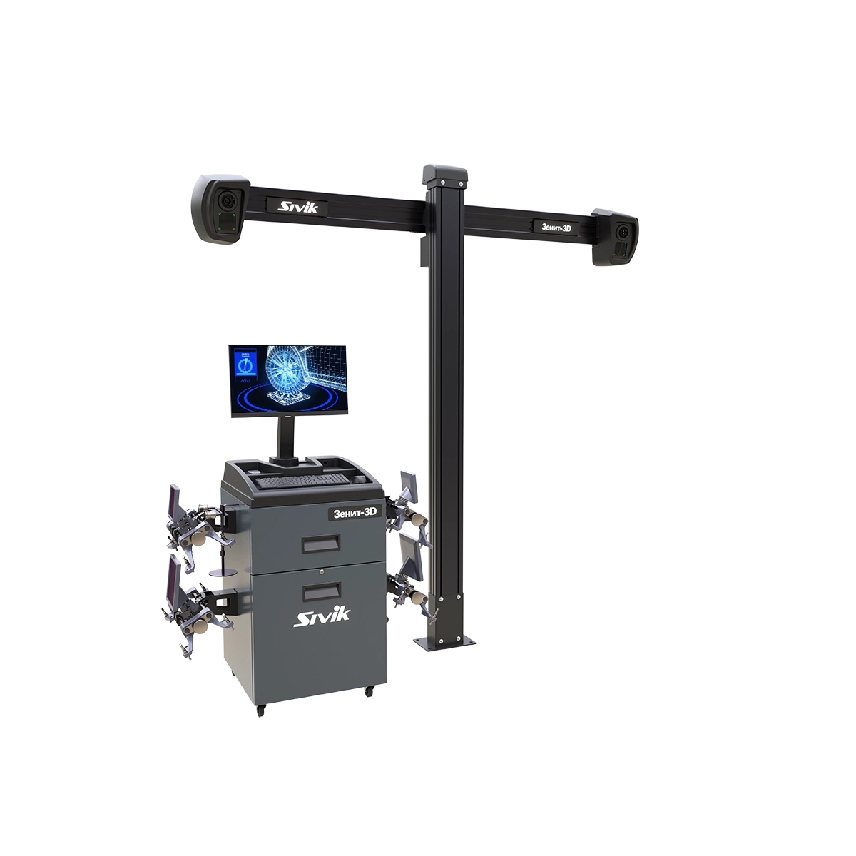 Стенд регулировки развала схождения Зенит-3D ТЛ2КС. Сенсорный монитор.