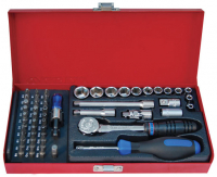 Набор торцевых головок с принадлежностями 1/4", шестигранные, 4-14 мм, 51 предмет KING TONY 2551MR