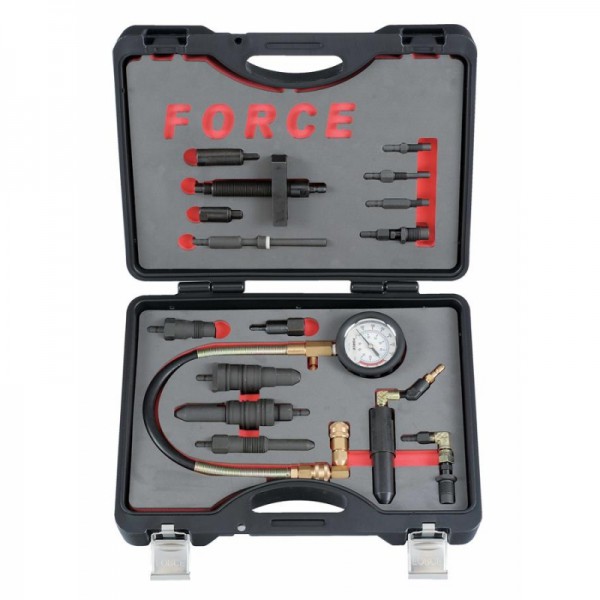 Компрессометр для дизельных двигателей с адаптерами 13пр. в кейсе 916G2 "FORCE" Компрессометр для дизельных двигателей с адаптерами 13пр. в кейсе 916G2 "FORCE"