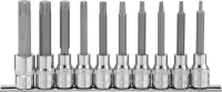 Ombra 921910 Набор насадок торцевых 1/2"DR с вставками-битами TORX® на держателе, T20-T70, 100 мм, 10 предметов Ombra 921910 Набор насадок торцевых 1/2"DR с вставками-битами TORX® на держателе, T20-T70, 100 мм, 10 предметов