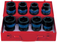 Набор ударных торцевых головок 1", шестигранные, 24-41 мм, 8 предметов KING TONY 8410MP