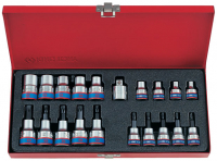 Набор торцевых насадок и головок 1/2", 3/8", Torx, Е6-Е20, Т10-Т55, 20 предметов KING TONY 7120PR Набор торцевых насадок и головок 1/2", 3/8", Torx, Е6-Е20, Т10-Т55, 20 предметов KING TONY 7120PR