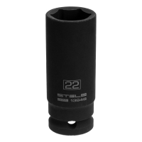 Головка ударная удлиненная шестигранная, 22 мм, 1/2", CrMo// Stels