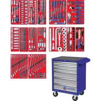 Набор инструментов "ПРОФИ" в синей тележке, 299 предметов МАСТАК 52-06299B Набор инструментов "ПРОФИ" в синей тележке, 299 предметов МАСТАК 52-06299B