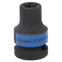 Головка торцевая ударная TORX Е-стандарт 1/2", E12, L = 38 мм KING TONY 457512M Головка торцевая ударная TORX Е-стандарт 1/2", E12, L = 38 мм KING TONY 457512M