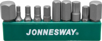 Jonnesway S04H-D13010S Набор вставок-бит1/4’’HDR на пластиковом держателе, HEX, SPLINE, 10 предметов
