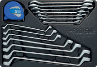 Набор накидных и рожковых ключей, рулетка, ложемент, 15 предметов KING TONY 9-90315MR Набор накидных и рожковых ключей, рулетка, ложемент, 15 предметов KING TONY 9-90315MR