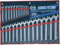 Набор комбинированных ключей, 6-32 мм, 26 предметов KING TONY 1226MR Набор комбинированных ключей, 6-32 мм, 26 предметов KING TONY 1226MR