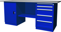 Ombra OWB2-15 Верстак с двумя тумбами, тумба с 1 одной дверцей и тумба с 5 ящиками,1900х686х820мм
