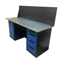 Верстак инструментальный двухтумбовый GWT-V1800B1 Great Wolf, 4 ящика, тумба с дверью, экран, 1800x700