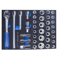 Набор торцевых головок 1/2" с принадлежностями, ложемент, 37 предметов KING TONY 9-4537MRV