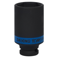Головка торцевая ударная глубокая шестигранная 1/2", 34 мм KING TONY 443534M Головка торцевая ударная глубокая шестигранная 1/2", 34 мм KING TONY 443534M