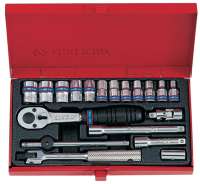 Набор торцевых головок с принадлежностями 1/4", двенадцатигранные, 4-13 мм, 19 предметов KING TONY 2021MR Набор торцевых головок с принадлежностями 1/4", двенадцатигранные, 4-13 мм, 19 предметов KING TONY 2021MR