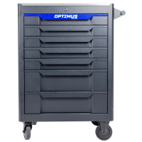 OPT-717M Тележка инструментальная, 7 полок с набором инструментов, металлическая столешница