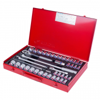 Набор торцевых головок с принадлежностями 1/2", шестигранные, 10-32 мм, 5/16"-1-1/4", 42 предмета KING TONY 4542CR Набор торцевых головок с принадлежностями 1/2", шестигранные, 10-32 мм, 5/16"-1-1/4", 42 предмета KING TONY 4542CR