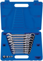 Набор комбинированных трещоточных ключей, 8-19 мм, кейс, 13 предметов KING TONY 13013MR