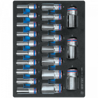 Набор глубоких торцевых головок 1/2"", двенадцатигранные, 8-36 мм, ложемент, 21 предмет