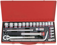 Набор торцевых головок с принадлежностями 1/2", двенадцатигранные, 3/8-1&1/4", 24 предмета KING TONY 4033SR Набор торцевых головок с принадлежностями 1/2", двенадцатигранные, 3/8-1&1/4", 24 предмета KING TONY 4033SR