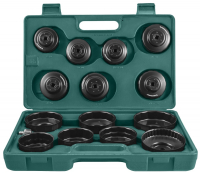 Jonnesway AI050004 Комплект чашек для съема масляных фильтров 65-100 мм, 15 предметов