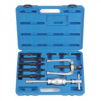 910T1 Набор: упорный съемник внутренних подшипников с обр. молотком и насадками под D8мм-32мм, 10пр.