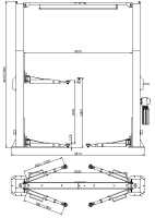 KraftWell STELLA 2C Подъемник комплект г/п 5,5 т. упр.стопорами на 1-й колонне с анкерами и проставками