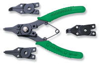 Jonnesway P266 Щипцы универсальные со сменными рабочими частями для стопорных колец в наборе,160 мм, 6-50 мм, 4 предмета