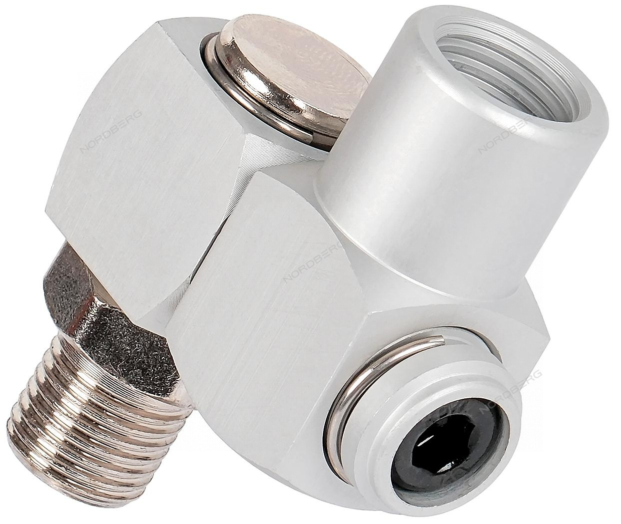 Переходник резьбовой M1/4" - F1/4" шарнирный 360 градусов Переходник резьбовой M1/4" - F1/4" шарнирный 360 градусов