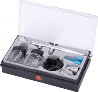 Аэрограф, сопло 0,3 мм, верхний бачок, комплект принадлежностей, 8 предметов МАСТАК 678-108 Аэрограф, сопло 0,3 мм, верхний бачок, комплект принадлежностей, 8 предметов МАСТАК 678-108