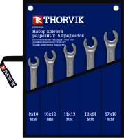 Thorvik FNWS005 Набор ключей гаечных разрезных в сумке, 8-19 мм, 5 предметов Thorvik FNWS005 Набор ключей гаечных разрезных в сумке, 8-19 мм, 5 предметов