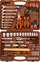 Ombra OMT77S12 Набор инструмента универсальный 1/4", 1/2"DR с головками торцевыми 12-гранными 1/2"DR, 77 предметов