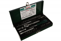 2633M наб. инструмент. 1/4" 33 предм. в метал. ящ. Hans 2633M наб. инструмент. 1/4" 33 предм. в метал. ящ. Hans