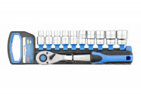Набор торцевых головок 10 шт. и трещоткой 1/2″, 72 зубца