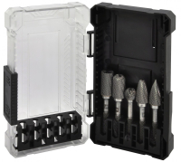 Thorvik TRRB100605-2S Набор борфрез твердосплавных, тип B, C, D, F, G, 10 мм, двойная насечка, в кейсе, 5 предметов