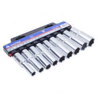 Набор торцевых глубоких головок 1/2", 10-22 мм, 9 предметов МАСТАК 001-4009H Набор торцевых глубоких головок 1/2", 10-22 мм, 9 предметов МАСТАК 001-4009H