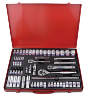 Набор торцевых головок с принадлежностями 1/4"&3/8"&1/2", шестигранные, 4-32 мм, 62 предмета KING TONY 9562MR Набор торцевых головок с принадлежностями 1/4"&3/8"&1/2", шестигранные, 4-32 мм, 62 предмета KING TONY 9562MR