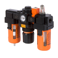 WDK-70230 Блок подготовки воздуха 3/8" с влагоотделителем, лубрикатором, регулятором и манометром