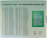 Jonnesway S05H48107S Набор инструмента универсальный 1/4", 3/8" и 1/2"DR, 107 предметов