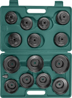 Jonnesway AI050004 Комплект чашек для съема масляных фильтров 65-100 мм, 15 предметов