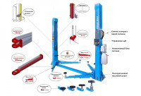 Подъемник двухстоечный GW-E4500 220 Great Wolf, 4500кг