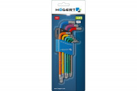 Набор Г-образных удлиненных ключей TORX с цветной маркировкой, Т10-Т50, 9 шт.