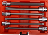 Набор головок торцевых и насадок 1/2" 6-ти гранных T40-T70 удлиненные 6 предметов в кейсе JTC