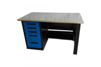 Верстак GWT-V1400BL3 однотумбовый, 5 ящиков, синий 1400x700, Great Wolf Верстак GWT-V1400BL3 однотумбовый, 5 ящиков, синий 1400x700, Great Wolf